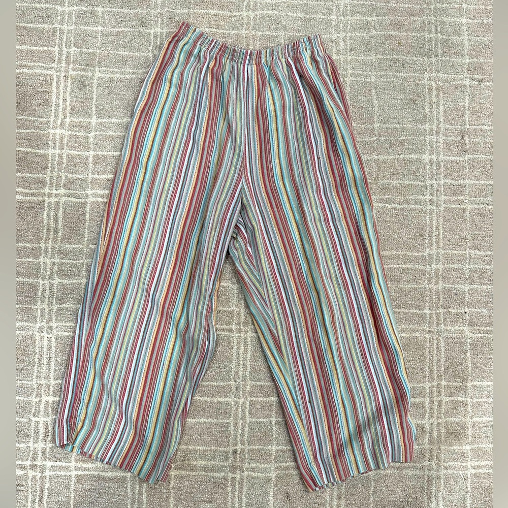 ALFRED DUNNER • Multicolor Wide Leg Linen Pants
